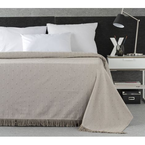 Couette de canapé Polyvalente, Couvre-lit, Couverture Foulard, Plaid pour lit, Housse de canapé, Pratique et Doux Confortable. Coton Polyester. 230 x 240 cm. Couleur Beige (1/3)