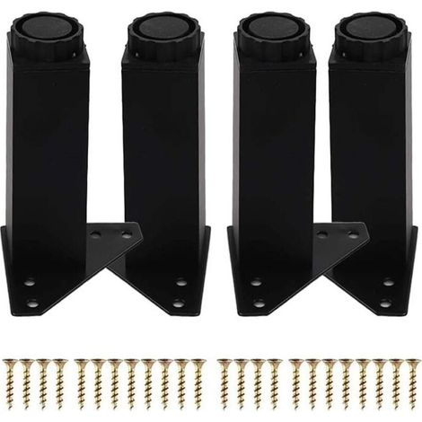 4PCS Pieds de MeublesReglable,Pieds de Meuble 20cm,Pied Canapé Metal,Pieds de Table Pieds de Meubles Pied de Table Basse pour Meubles TV Armoires Postes (20cm/7.87'', Black) (1/5)