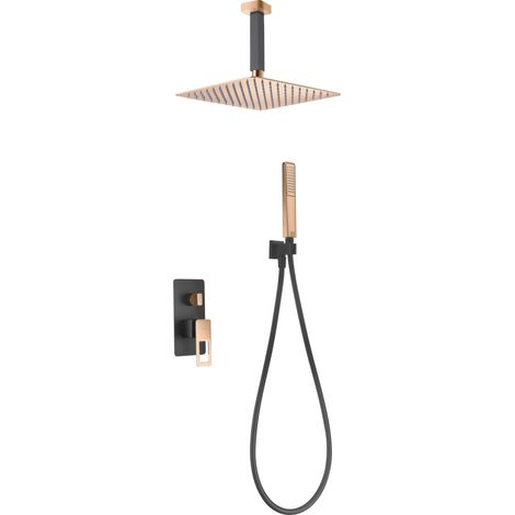 Conjunto ducha monomando empotrado Estocolmo negro IMEX BDES37-6NOR (1/4)