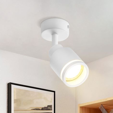 GBLY Deckenstrahler Weiß Modern Deckenleuchte: 1 Flammig Schwenkbar Deckenspots Metall GU10 Spots Deckenlampe Innen Wandstrahler für Flur Büro Küche Wohnzimmer Schlafzimmer, Ohne Leuchtmittel