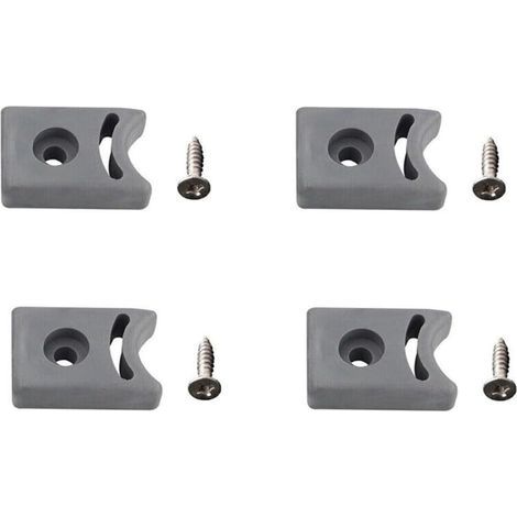 Lot de 4 butées de poulie de porte et pare-chocs, haut et bas, pour cabine de douche coulissante en plastique (1/4)