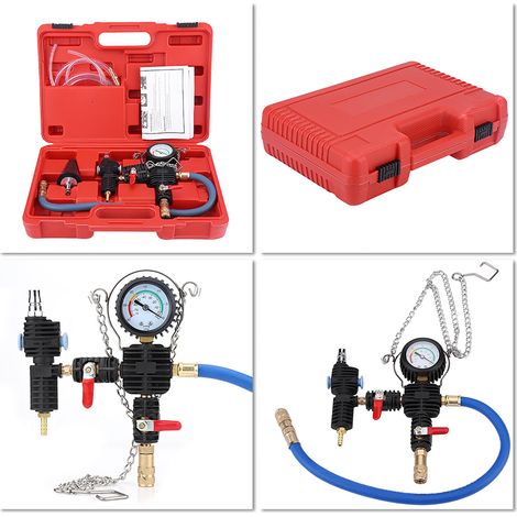 Kit de Purge sous Vide et Remplissage de Liquide de Refroidissement pour Radiateur Auto, Outil de Changement d'Antigel, Ensemble de Vidange et Réfection du Circuit de Refroidissement (1/4)