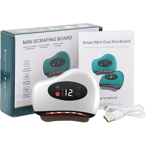 Elektrisches Gua-Sha-Massagegerät mit Hot-Stone-Heizung und Vibration zur Fettverbrennung, Nackenmassage, Straffung und Faltenreduzierung