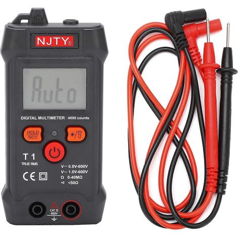 T1 LCD-Multimeter, digitales Universalmessgerät, 600 V, tragbarer elektrischer Prüfer mit heller Beleuchtung