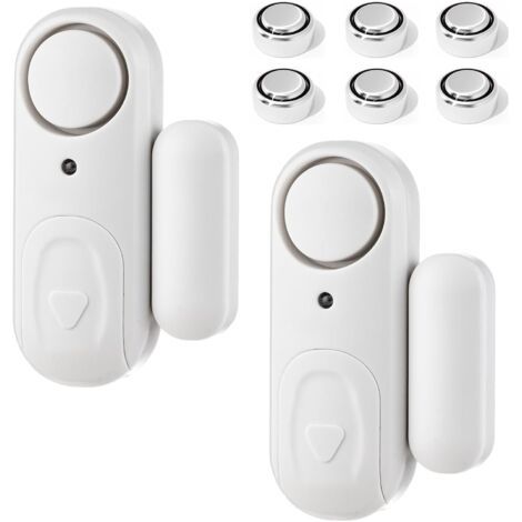 Door and Window Alarm Detector 100 dB with Batteries - 2 Pieces with Siren for Home, Hotel, Swimming Pool, Garage (1/5)