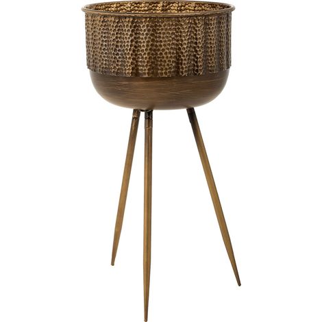 Macetero con soporte de metal marrón 27x27x50.5