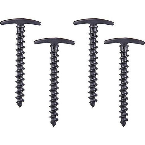 Piquets de tente robustes pour l'extérieur, lot de 8, noirs, pour le camping. (1/5)