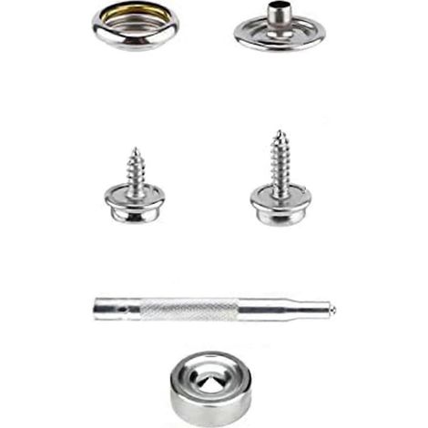 Kit de 120 boutons-pression pour toile marine avec 2 outils de pose, boutons-pression en acier inoxydable et vis. (1/5)