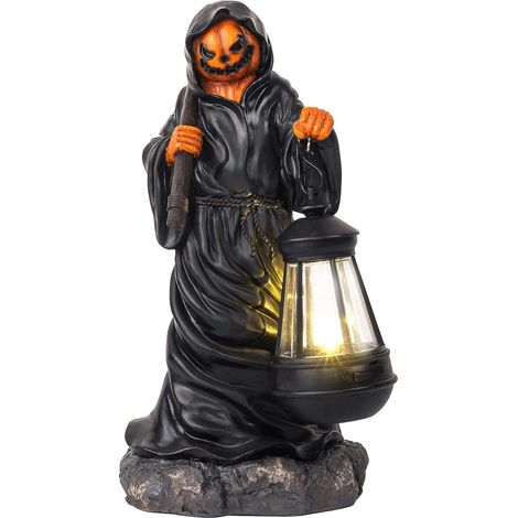 Statuette de citrouille fantôme en résine, idéale pour décorer l'intérieur, le jardin, la terrasse ou le salon, pour Halloween (enfants). (1/5)