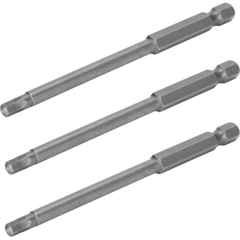 Lot de 10 embouts de tournevis magnétiques de 4 mm en acier allié, tige hexagonale de 6,35 mm (1/4 pouce). (1/5)