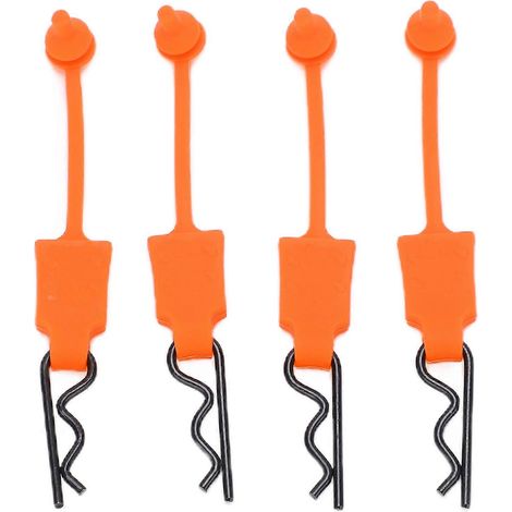 Lot de 4 clips de fixation universels pour carrosserie de voiture RC 1/10, accessoires de remplacement pour carrosserie de modèle réduit, couleur orange. (1/4)