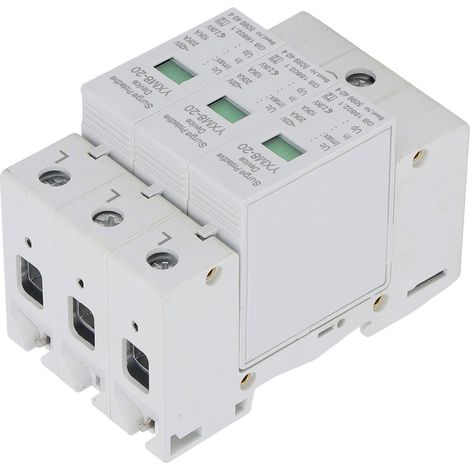 Parafoudre anti-foudre triphasé 3x400V+N matériau PC ignifuge sur rail DIN 35mm pour maison bureau Imax 20KA Up 2.0KV (1/5)