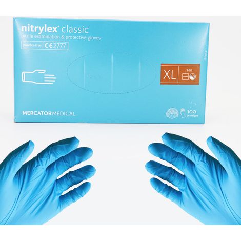Boite de 100 Gants en Nitrile - Taille XL - Non poudrés à usage unique