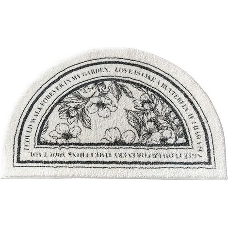 Tapis De Salle De Bain Demi-Rond - Absorbant Non Glissant En Polyester - 40 X 60 Cm - Pour Salle De Bain Et Toilettes (1/3)