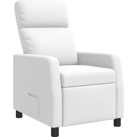 Recliner White Faux Leather vidaXL