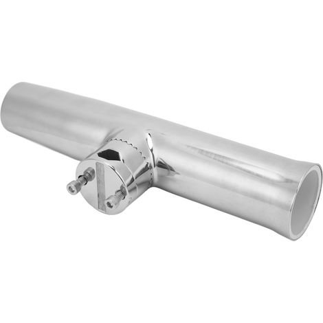 Support de canne à pêche à clip, angle de 32°, en acier inoxydable 316 poli miroir, pour rails de 7/8 à 1 pouce. (1/5)