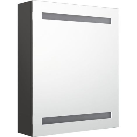 Armoire de salle de bain à miroir led 50 x 14 x 60 cm anthracite (1/5)