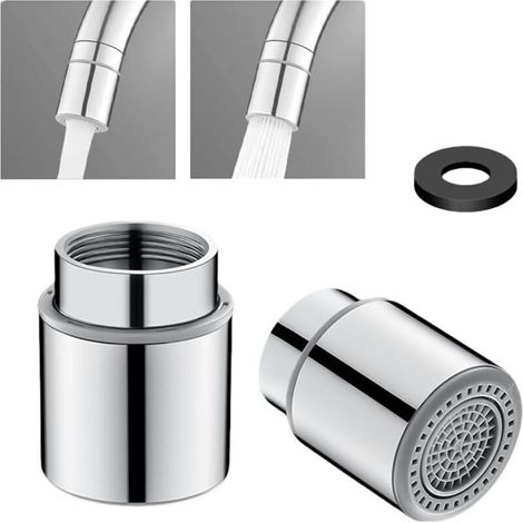 Aérateurs pour robinets, avec deux flux d'eau différents, embout de robinet, tamis économiseur d'eau régulateur de jet (filetage intérieur M18) (1/4)