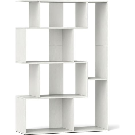 Libreria a 4 ripiani 80 x 30 x 119 cm con maggiore sicurezza e design moderno in legno bianco 200010691