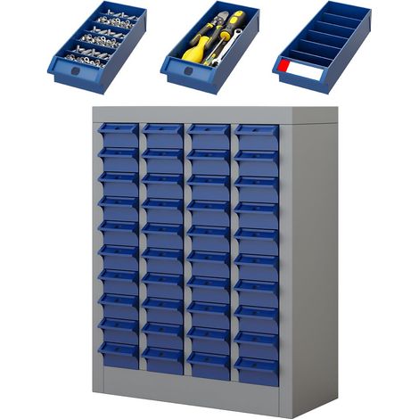 Rangement Visserie Atelier 40 Tiroirs Métal 63x22x52.6cm pour Garage (1/5)