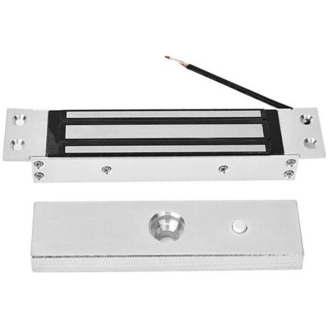 Serrure électromagnétique étanche, 12V 180kg, argent, adaptée portes bois, verre, métal et contrôle d'accès (1/4)