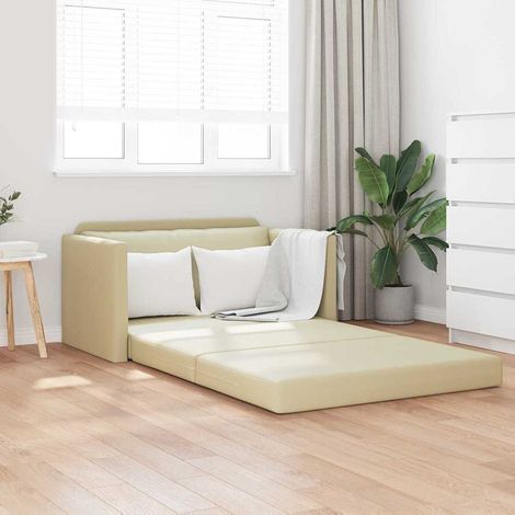Canapé-Lit,Lit de jour,Lit de repos 110cm Crème Simili cuir (1/5)