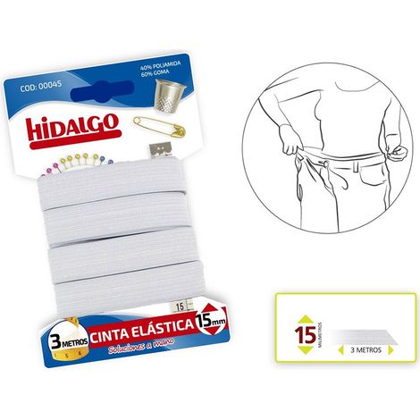 Blister Elastikband 15mmx3m weiß Hidalgo