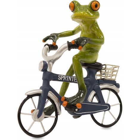 17 cm große Froschfigur auf einem Froschfahrrad (1/5)