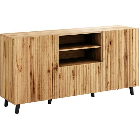 Commode Comes, Chêne wotan, Tiroirs et portes, Nombre de tiroirs: 1, 82x151x40cm