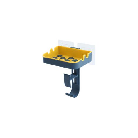 Portasapone blu a parete con ventosa, senza foro di scarico, semplice, adatto per bagni e toilette. - Crezuo