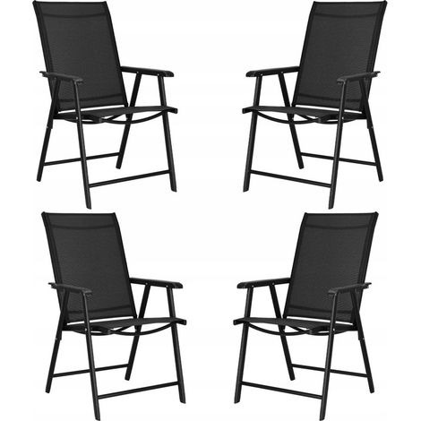 4x Gartenstühle, stabile Armlehnstühle für Terrasse und Balkon, klappbar, Metall (1/5)