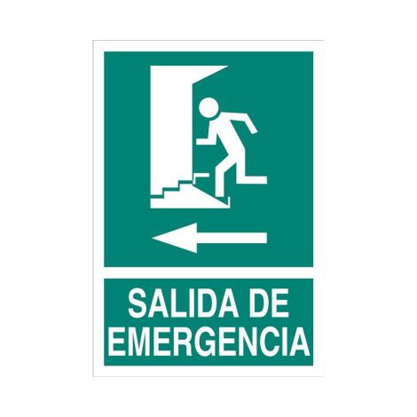 Señal evacuación Salida de Emergencia puerta izquierda                                                          210X148