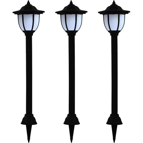 vidaXL Outdoor Solar Lamps 3 pcs LED Black (1/5)