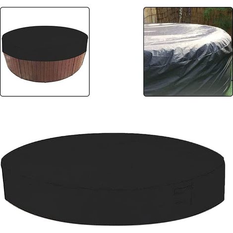 Ahlsen Cubierta de spa redonda, cubierta de spa plegable a prueba de humedad, cubierta de spa redonda para exteriores, cubierta de protección UV impermeable para bañera de spa al aire libre, 200x30 cm