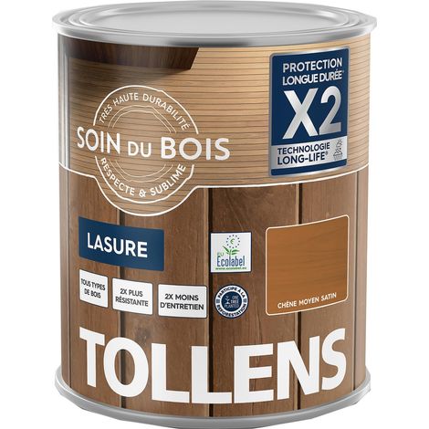 Lasure Ultra Résistante Adhérence Renforcée Protège et Décore Protection Anti-UV Technologie Satin Chêne Moyen 1 L (1/5)