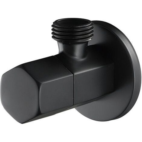 Black Toilet Shutoff Valve Brass Faucet Shutoff Valve G1/2" Triangular Valve for Hand Shower Shower Bathroom (1/5)