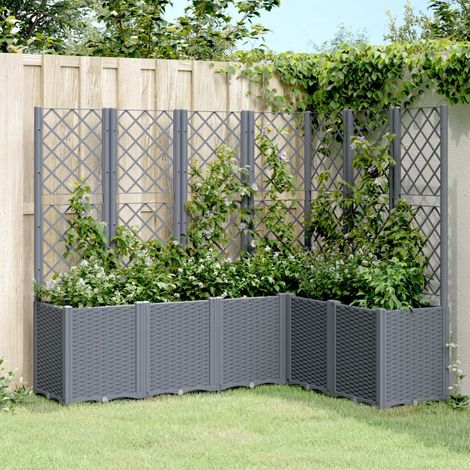 Jardinière avec treillis gris 160x120x140 PP (1/5)