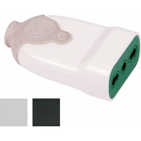 Enchufe recto 10/16A+T Negro 81001 Fme