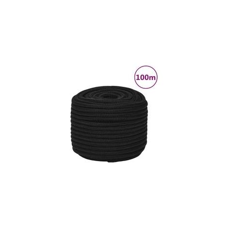 Corde de travail noire, 14 mm, 100 m, polyester - Crezuo (1/4)