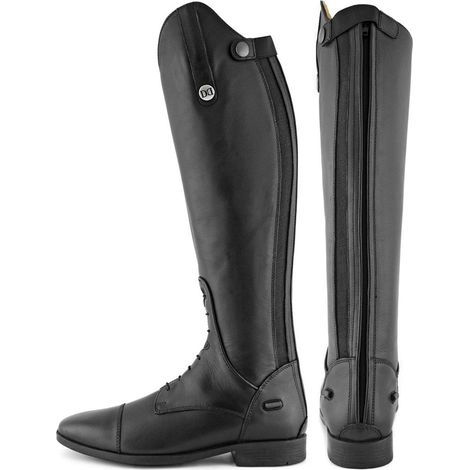 35, Noir: Bottes de compétition en cuir à lacets Vetisi avec lacets et fermeture éclair