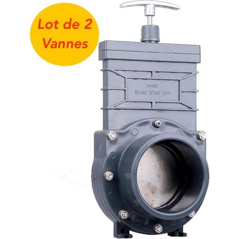 Lot de 2 Vannes Guillotines PVC 110 mm pour bassins de jardin et irrigation (1/5)