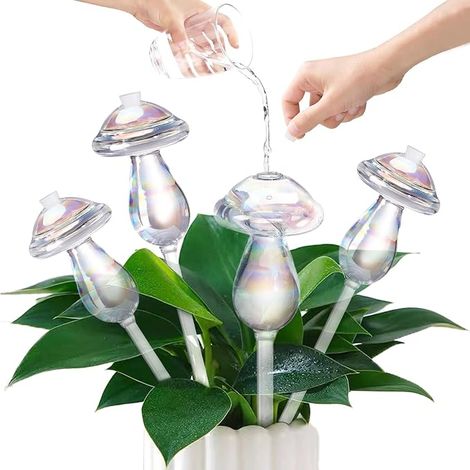 Lot de 4 globes d'arrosage pour plantes – Inserts d'arrosage automatique pour jardinières (1/5)