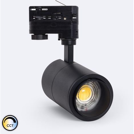 Faretto LED Binario Trifase 20W Regolabile CCT Pulyx Multiangolo 15-60º Nero (1/4)