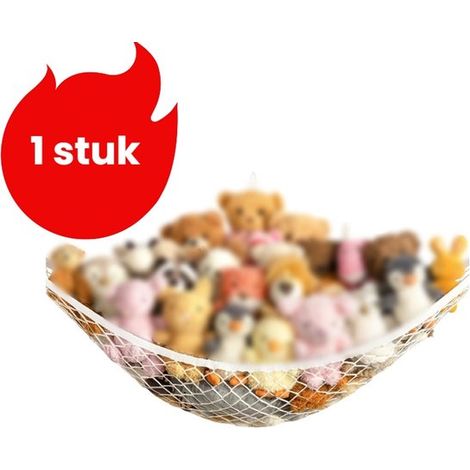 pièce - Hamac de rangement pour jouets - Rangement pour speelgoed pour enfants - Grand hamac en filet - Wit (1/5)