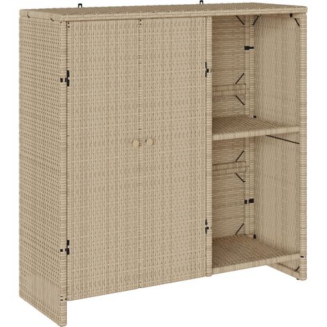 Armoire de rangement avec étagère Beige 100 x 36 x 102 cm Rotin