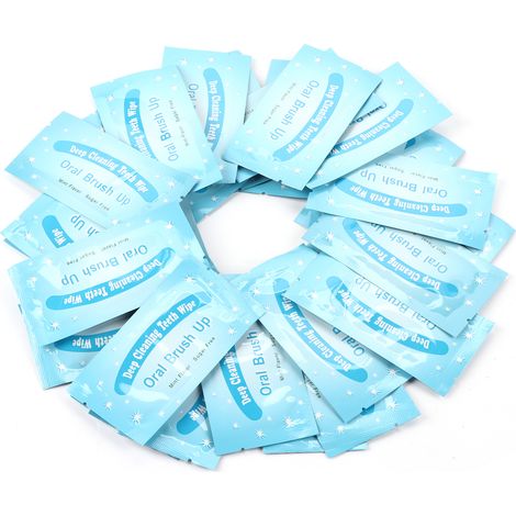 50 Lingettes dentaires nettoyantes pour dents – Chiffons bucco-dentaires pour hygiène et nettoyage profond de la bouche, lot de 50 pièces. (1/5)