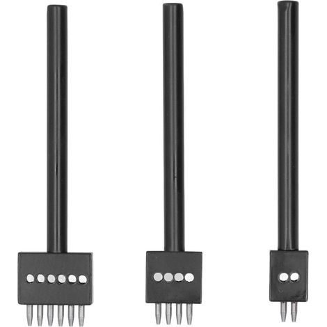 Lot de 3 poinçons à fourche pour cuir, tailles variées, anti-rouille, haute dureté, usage professionnel et DIY, pour ceintures 4mm (1/5)