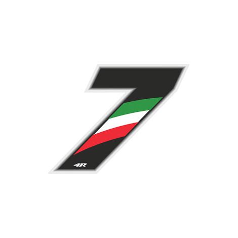 Numeri Adesivi Tricolore - Dimensione: 27 X 37 MM - Numeri: 7