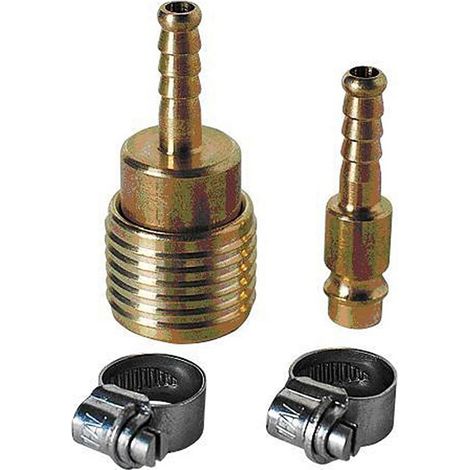 EINHELL Schlauchverbinder-Set (Kompressoren-Zubehör, 1/2 Zoll-Außengewinde, 6mm Durchmesser, inkl. Schnellkupplung, Stecktülle und 2 Schlauchbinder)