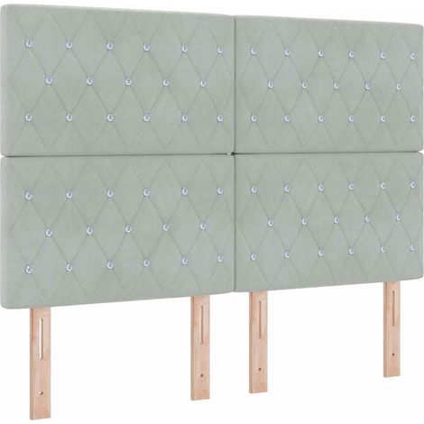 Maison Exclusive - Letto a Sorgente LED Grigio chiaro 140 x 190 cm Velluto